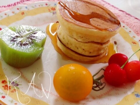 強力粉でふわふわホットケーキ